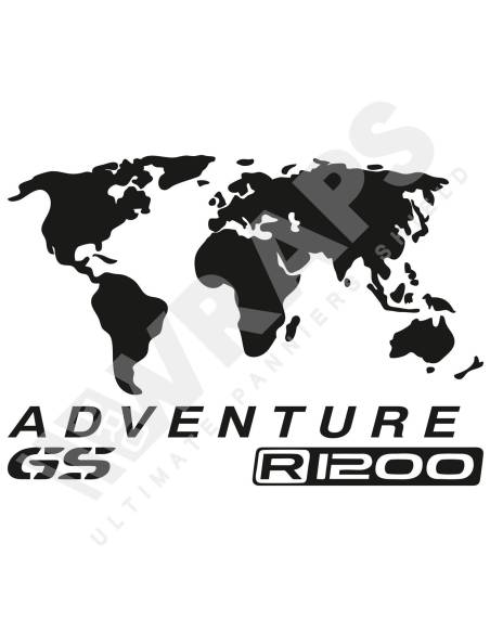 Naklejka mapy świata ADVENTURE R1200 GS