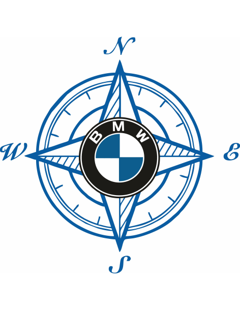 00200 BMW Wind Rose Navy Blue Azimuths